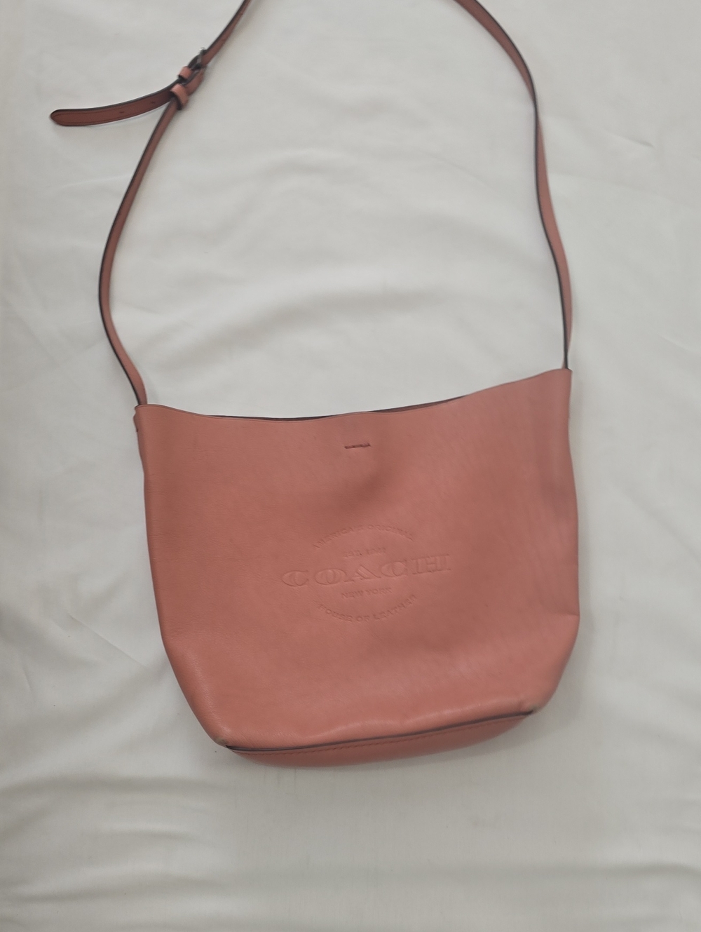 Coachโ Leather Crossbody Bag in Dusty Pink
